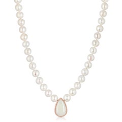 6.03 Carat Opal And Pearl Necklace