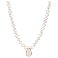 6.03 Carat Opal And Pearl Necklace