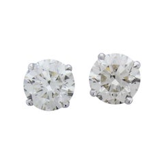 6.03 Carat Total Diamond Stud Earrings in 14 Karat White Gold 6.03 Carat Total Diamond Stud Earrings in 14 Karat White Gold