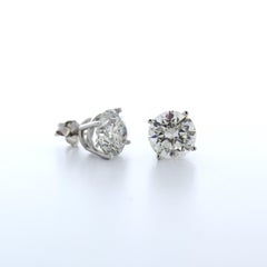 6.03 Total Carat Weight EGL Certified Round Diamond Studs In 14k White Gold