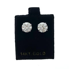 6.03 Total Carat Weight EGL Certified Round Diamond Studs In 14k White Gold