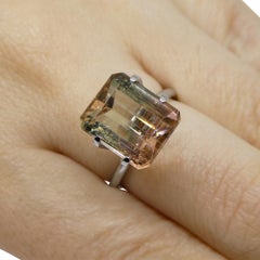 6.03ct Emerald Cut Green & Pink Bi-Colour Tourmaline