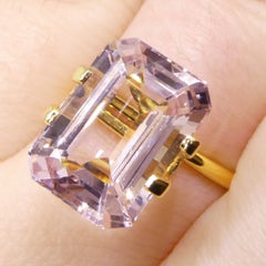 Morganita rosa anaranjada talla octogonal/esmeralda de 6,03ct