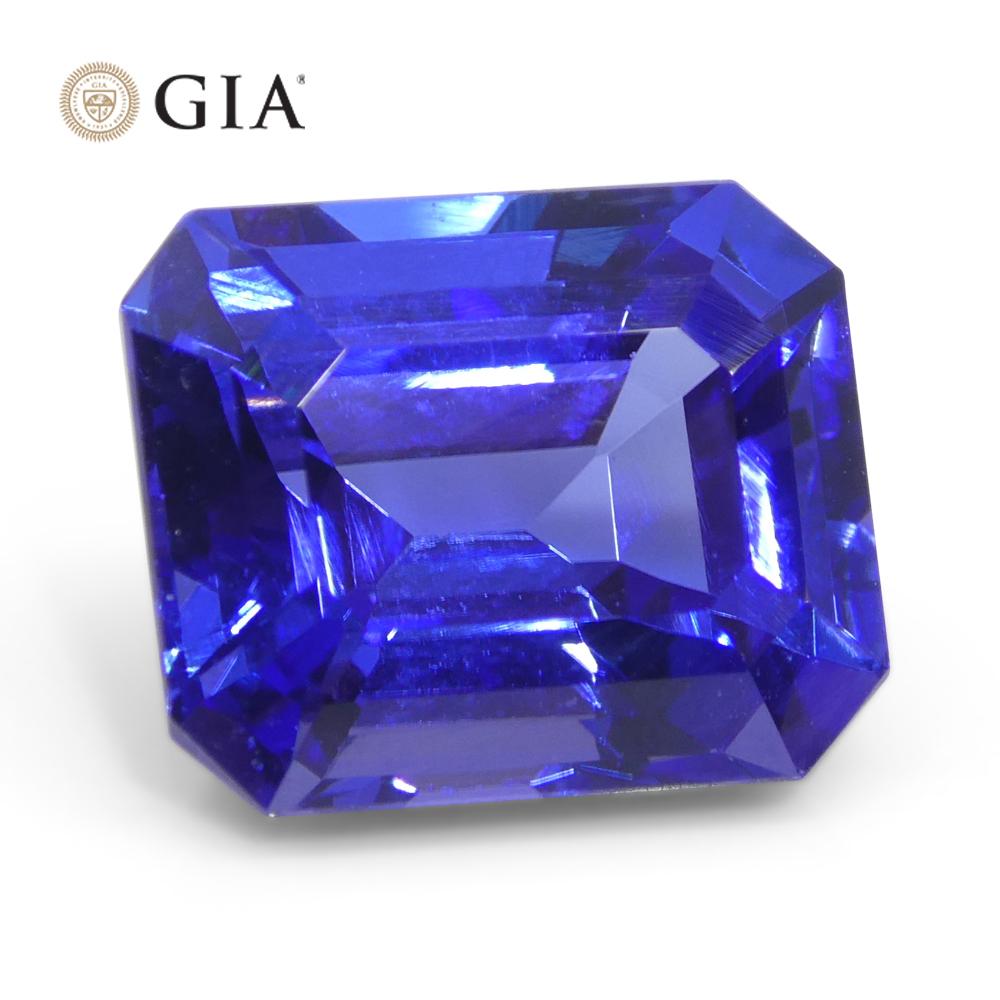6.03ct Octagonal Violetish Blue Tanzanite GIA Certified Tanzania For Sale 5