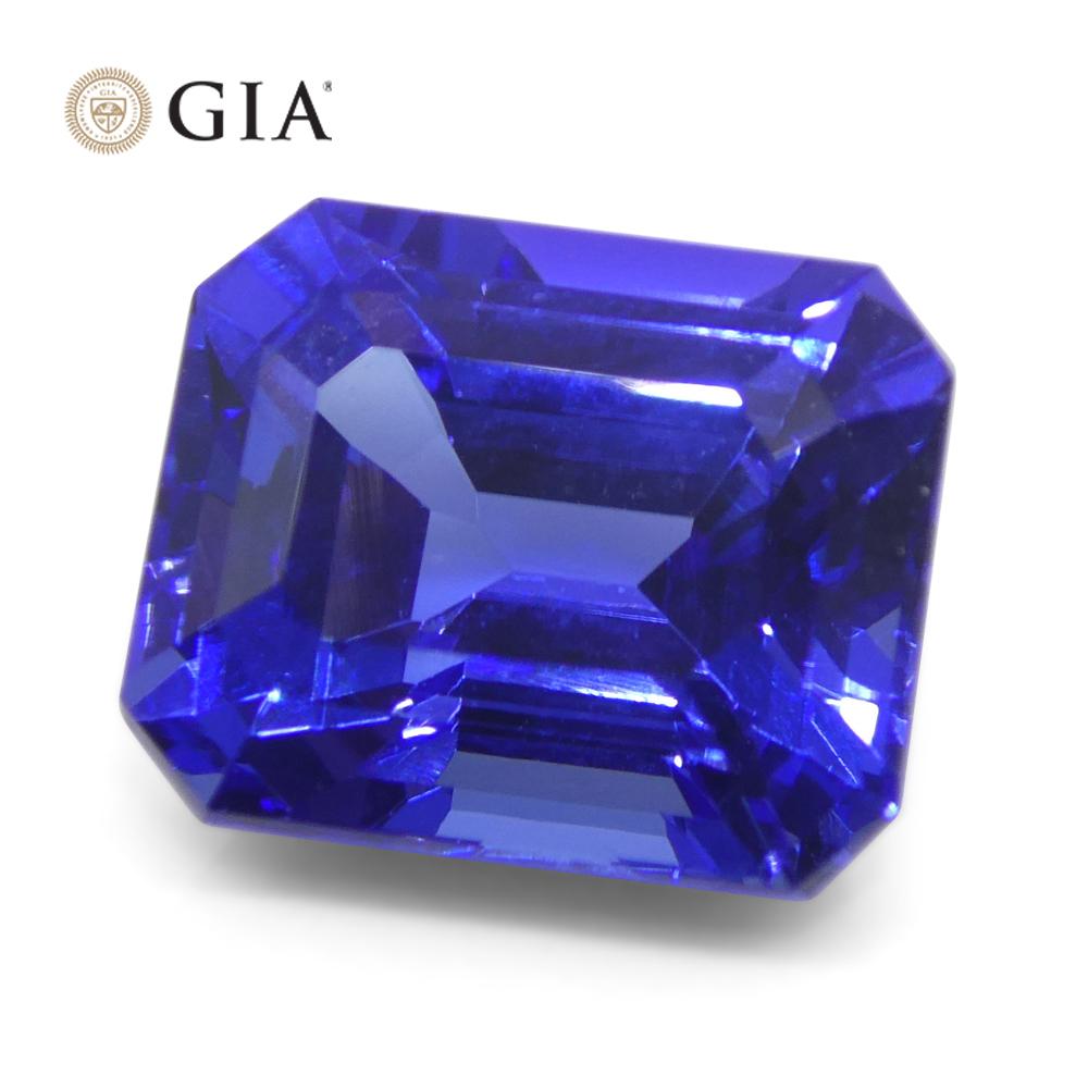 6.03ct Octagonal Violetish Blue Tanzanite GIA Certified Tanzania For Sale 6