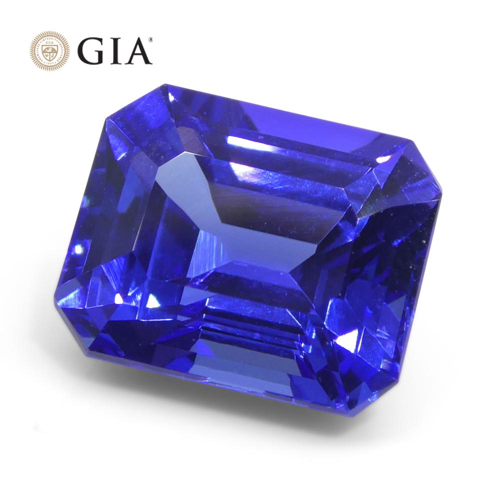 6.03ct Octagonal Violetish Blue Tanzanite GIA Certified Tanzania   For Sale 9