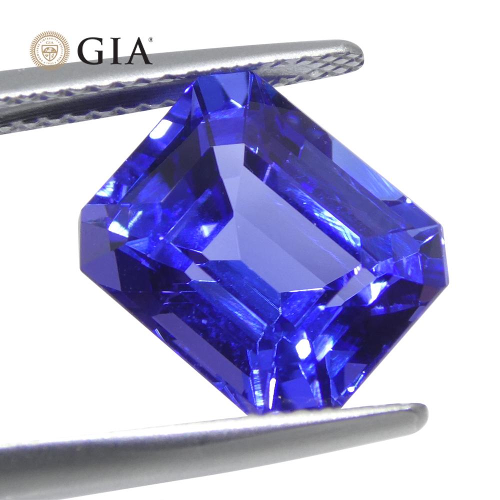 6.03ct Octagonal Violetish Blue Tanzanite GIA Certified Tanzania   In New Condition For Sale In Toronto, Ontario