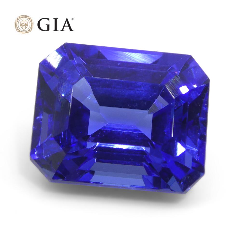 6.03ct Octagonal Violetish Blue Tanzanite GIA Certified Tanzania   For Sale 1
