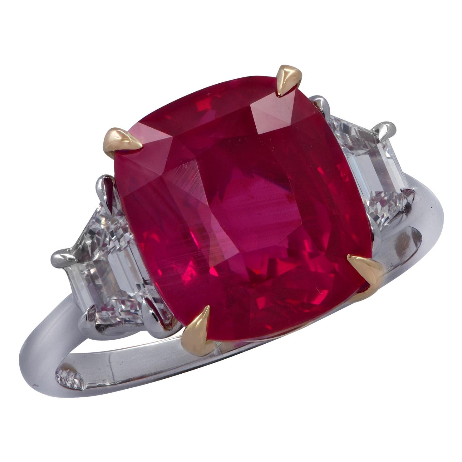 6.04 Carat AGL Certified Ruby and Diamond Ring