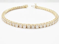 SUMMER LIQUIDATION, 6.04 Carat Natural Diamond Tennis Bracelet 14K Yellow Gold