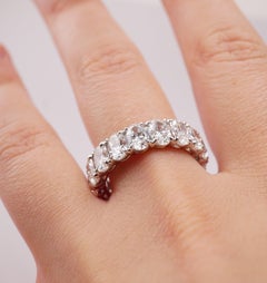 6.04 Carat Oval Diamond Wedding Eternity Band