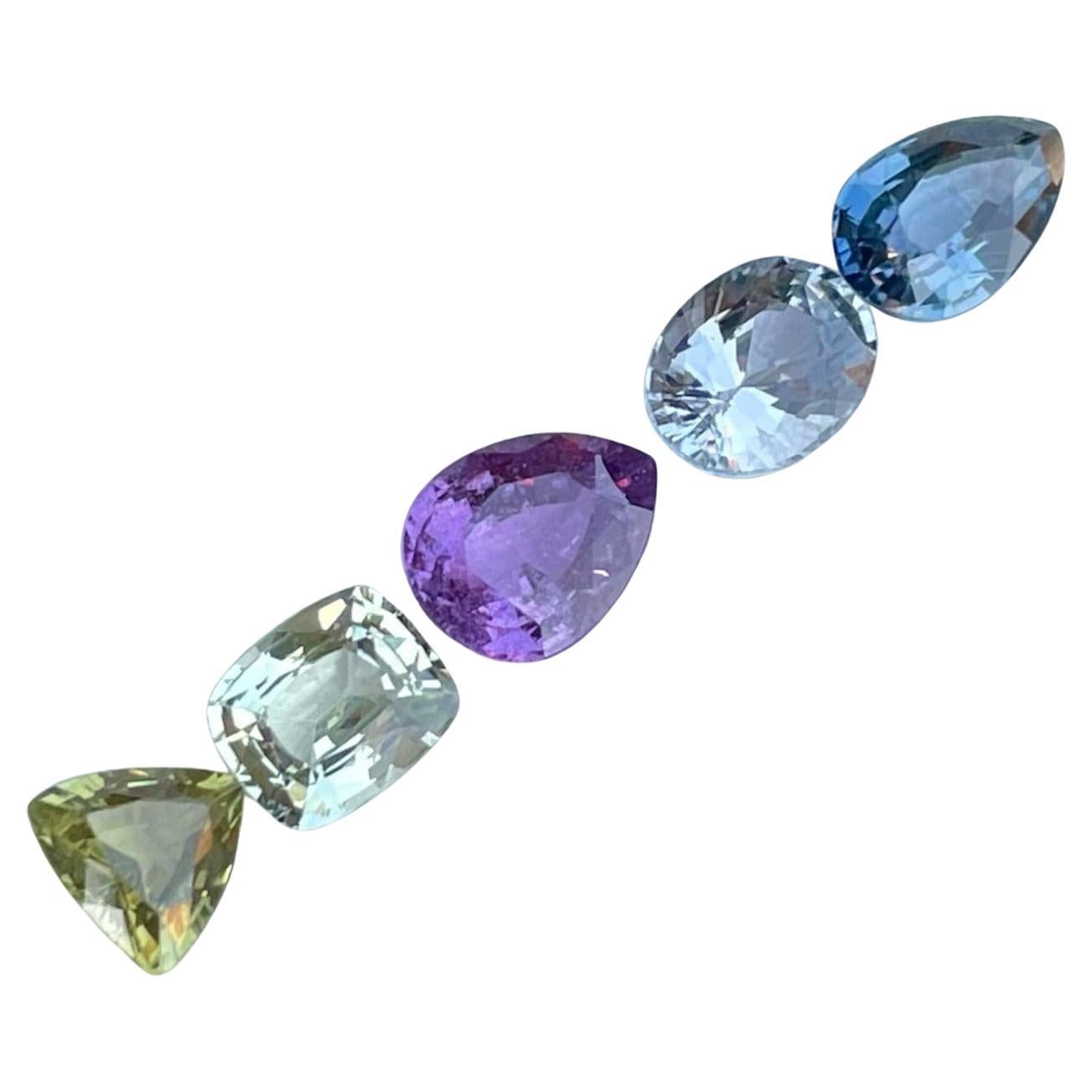 6.04 carats Colorful Stones Loose Sapphire Lot Natural Gemstones From Sri Lanka en vente