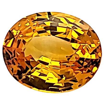  6.04 carats Intense Yellow Natural Sapphire Oval Cut GIA Certified For Sale
