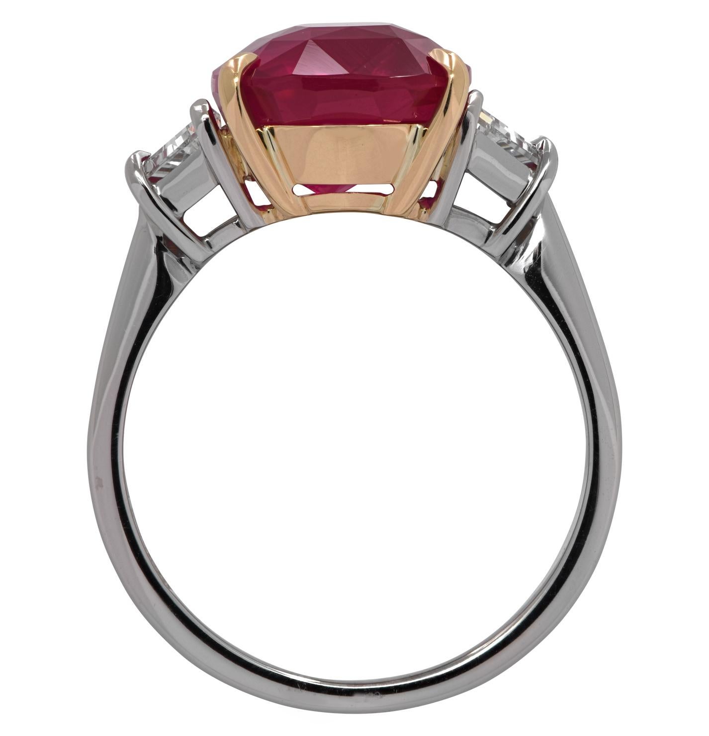 Modern 6.04 Carat AGL Certified Ruby and Diamond Ring