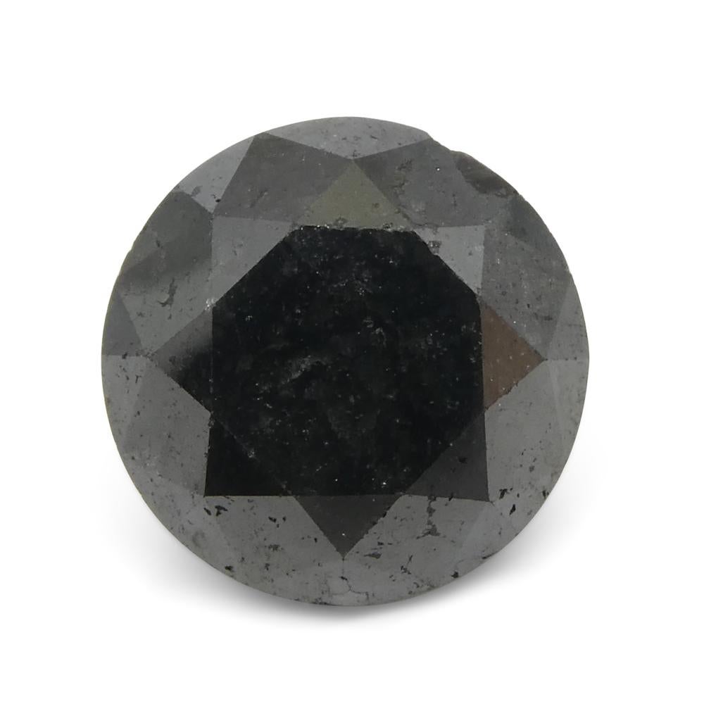 6.04ct Round Brilliant Cut Black Diamond  In New Condition For Sale In Toronto, Ontario