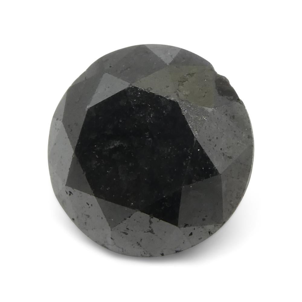 6.04ct Round Brilliant Cut Black Diamond  For Sale 2