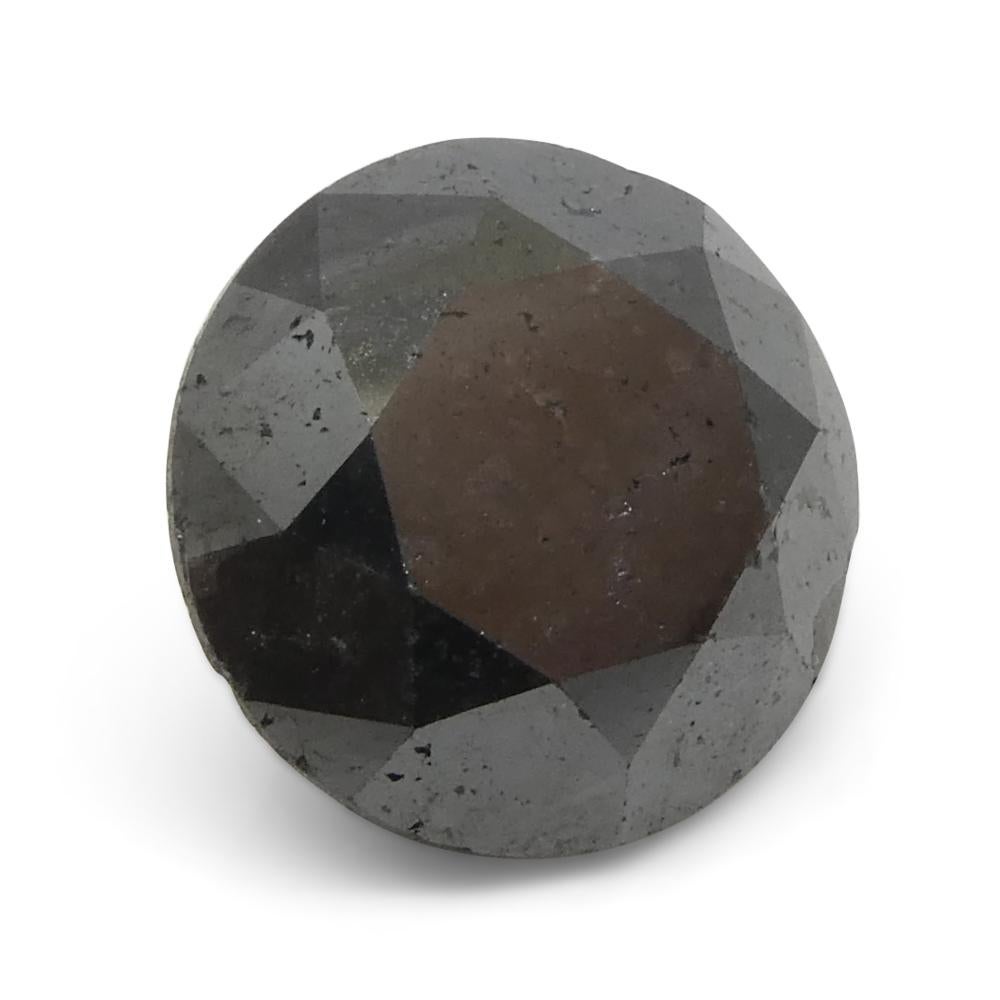 6.04ct Round Brilliant Cut Black Diamond  For Sale 3