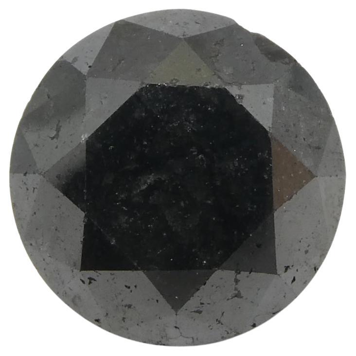 6.04ct Round Brilliant Cut Black Diamond  For Sale