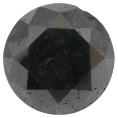 6.04ct Round Brilliant Cut Black Diamond 