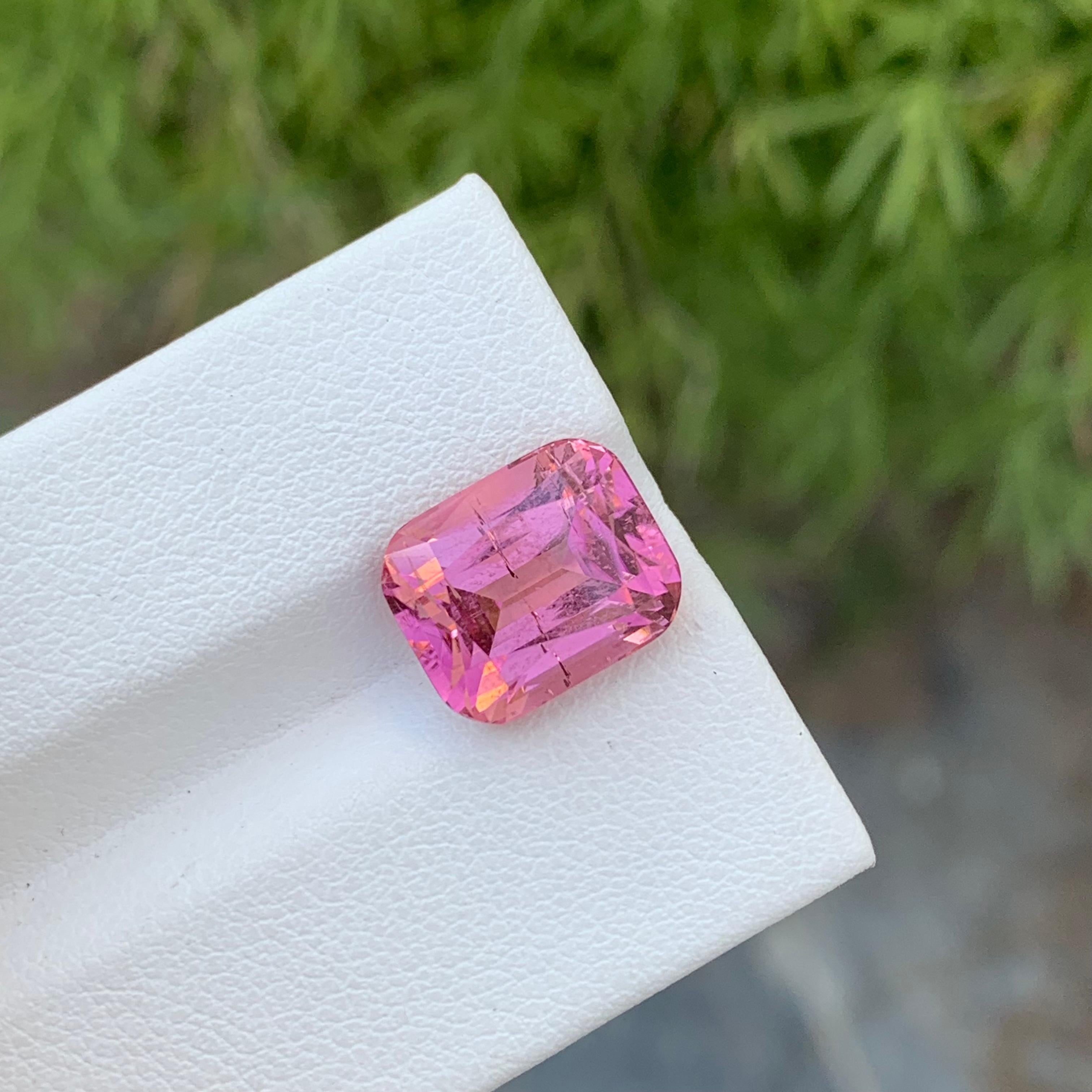 Loose Pink Tourmaline
Weight: 6.05 Carats
Dimension: 10.8 x 9.1 x 7.8 Mm
Colour: Pink
Origin: Afghanistan
Shape : Cushion
Certificate: On Demand
Treatment: Non

Pink tourmaline, known for its captivating hue ranging from delicate pastel shades to