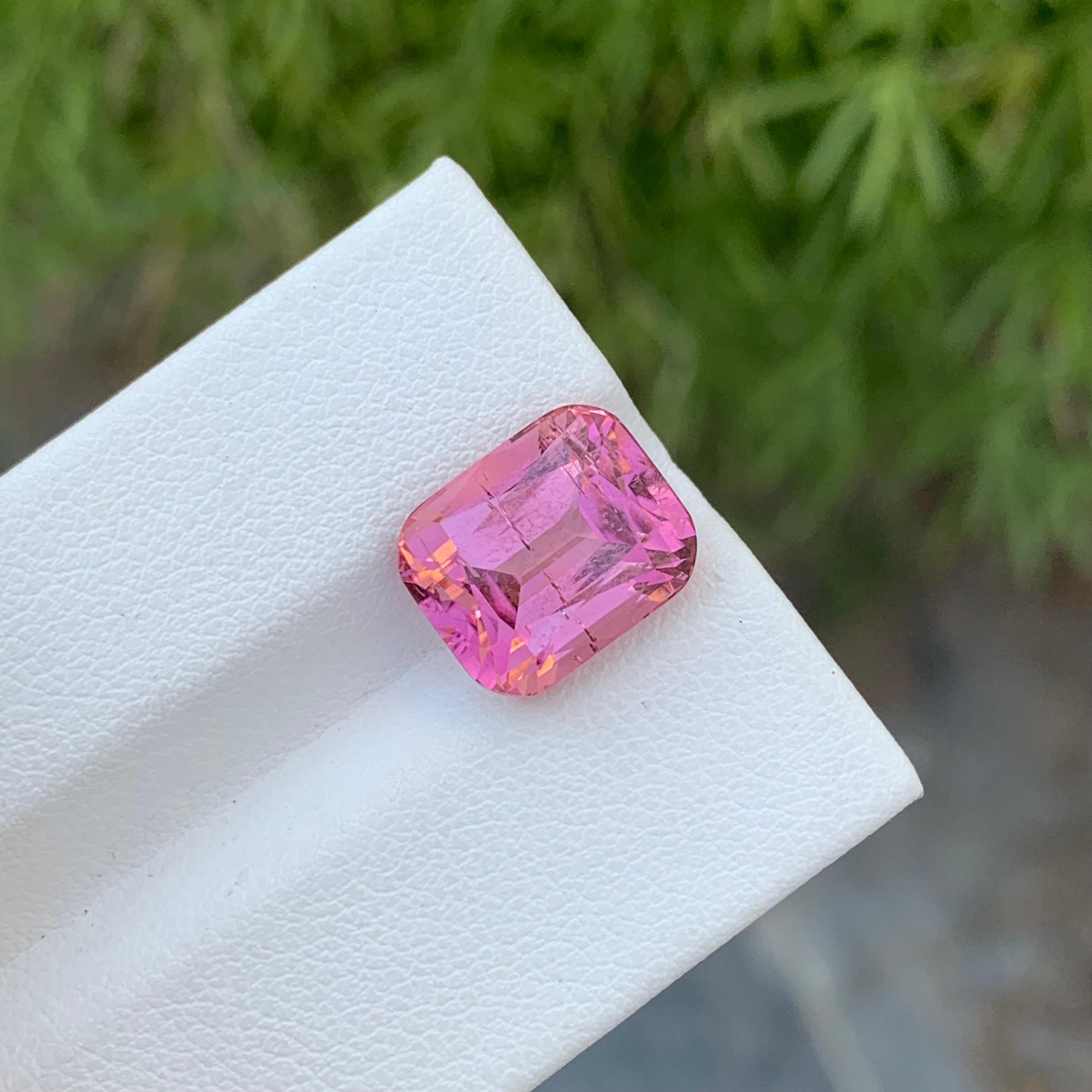 Cushion Cut 6.05 Carat Adorable Loose Baby Pink Tourmaline Cushion Shape Gem For Ring  For Sale
