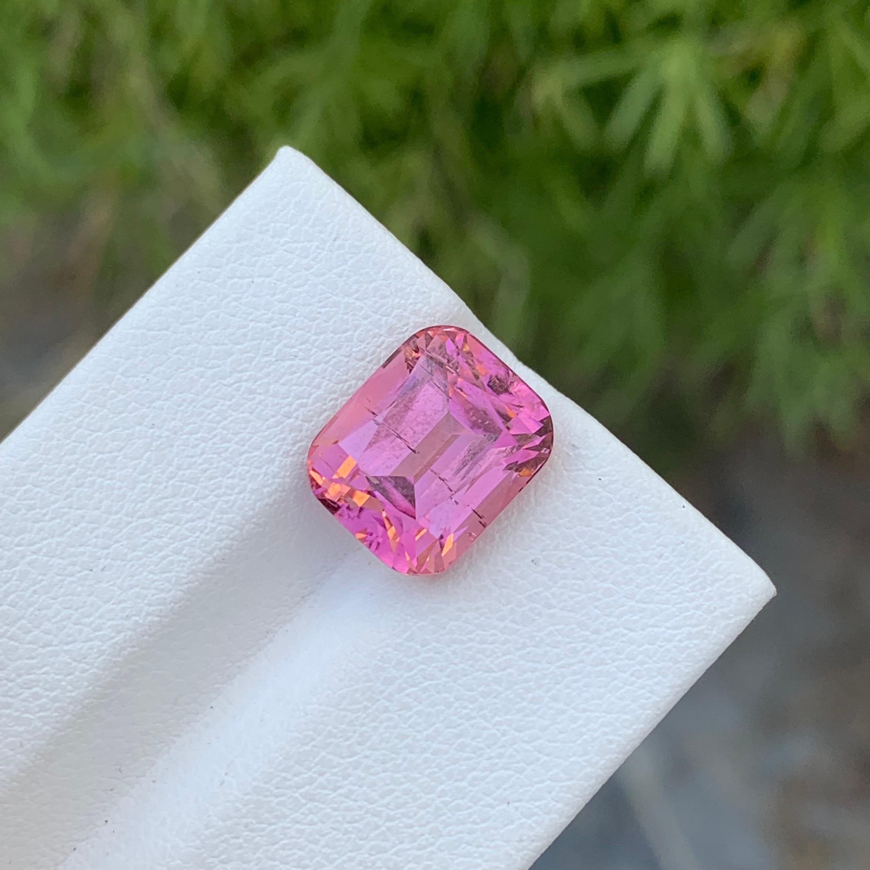 6.05 Carat Adorable Loose Baby Pink Tourmaline Cushion Shape Gem For Ring  In New Condition For Sale In Peshawar, PK