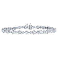 Bracelet de 6,05 carats de diamants taillés en brillant en or blanc 14k