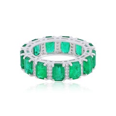 6.05 Carat Emerald Diamond 18 Karat Gold Ring
