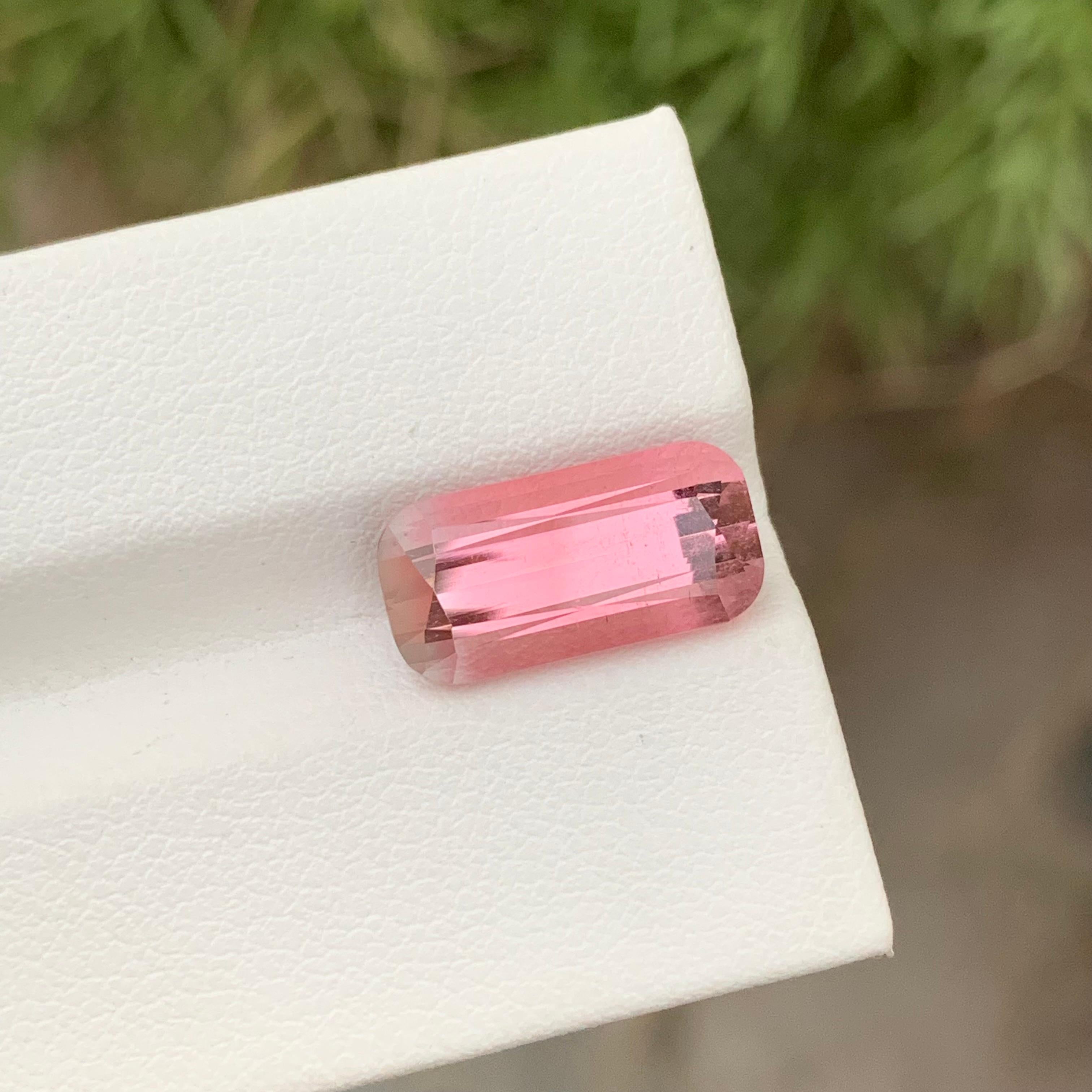 Cushion Cut 6.05 Carat Natural Loose Baby Pink Tourmaline Paprook Afghanistan Mine For Sale