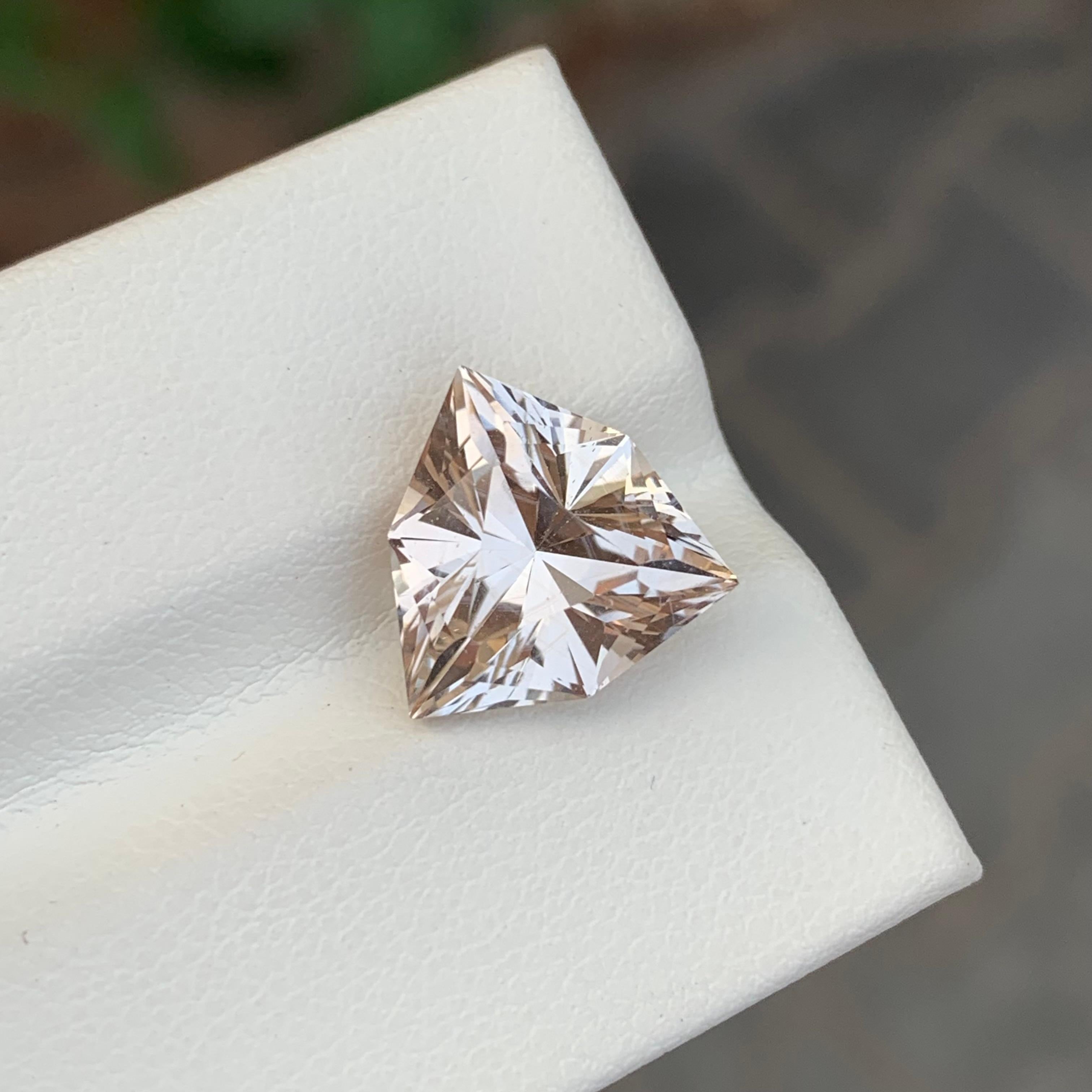 Women's or Men's 6.05 Carat Natural Loose Golden Topaz Shield Cut Gemstone For Sale