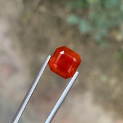 6.05 Carat Natural Loose Hessonite Garnet Square Shape Gemstone