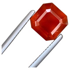 6.05 Carat Natural Loose Hessonite Garnet Square Shape Gemstone