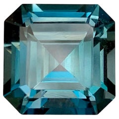 6.05 Carat Natural Loose London Blue Color Topaz Asscher Cut African Gemstone