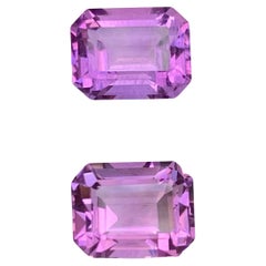 6.05 Carat Natural Loose Purple Amethyst Pair Cushion Cut Brazilian Gemstone