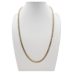 6.05 Carat Round Brilliant Cut Diamond Illusion Necklace 14 Karat Yellow Gold