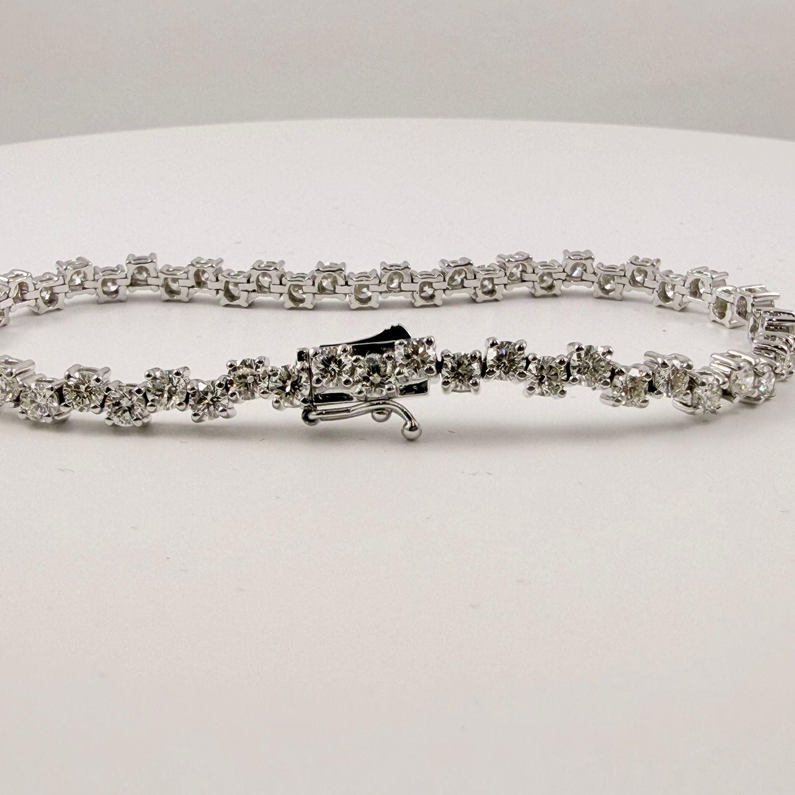 De las mujeres Pulsera de tenis en zigzag de 6,05 quilates en oro blanco de 14 quilates en venta