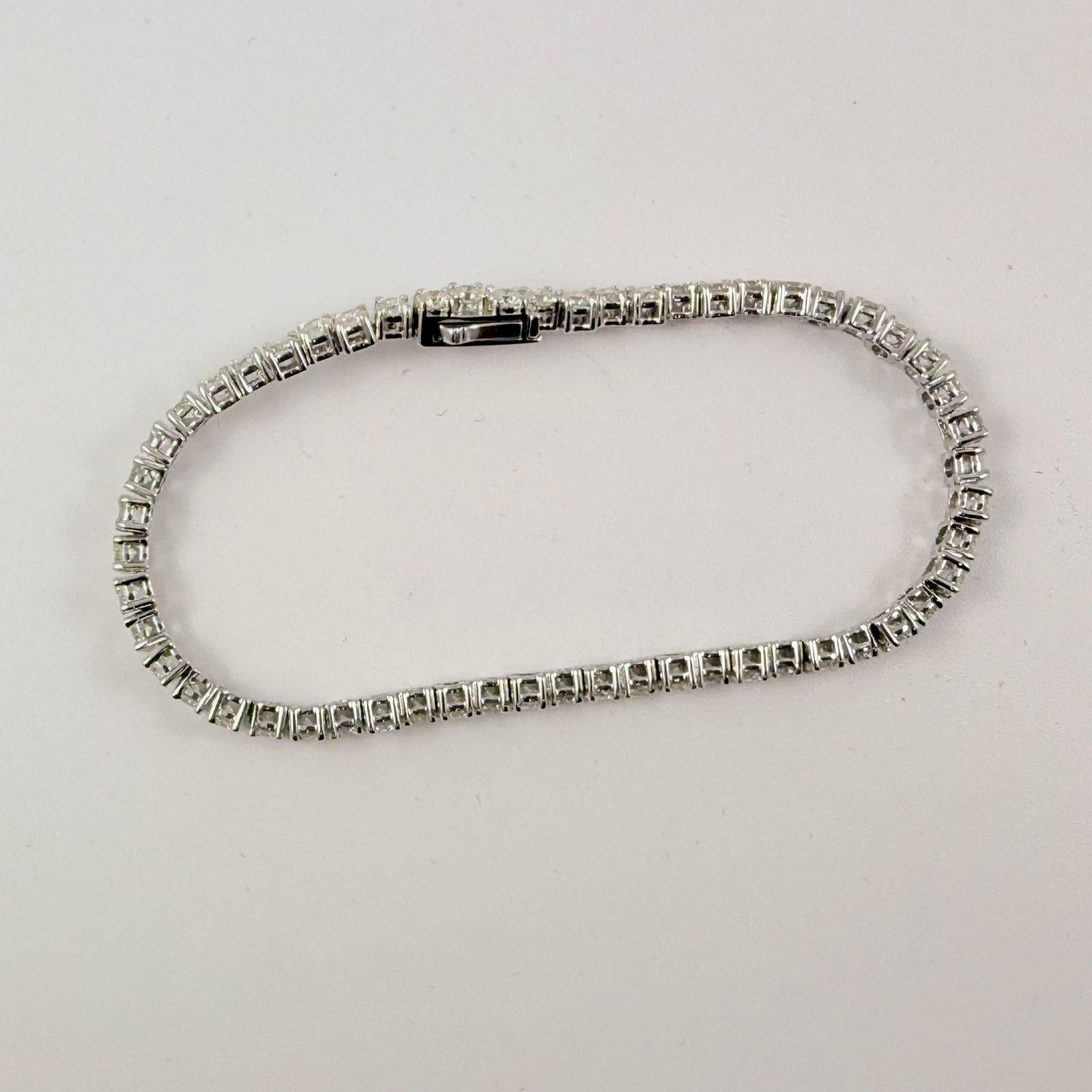 Bracelet de tennis en or jaune 14K avec zigzag de 6,05 carats en vente 1