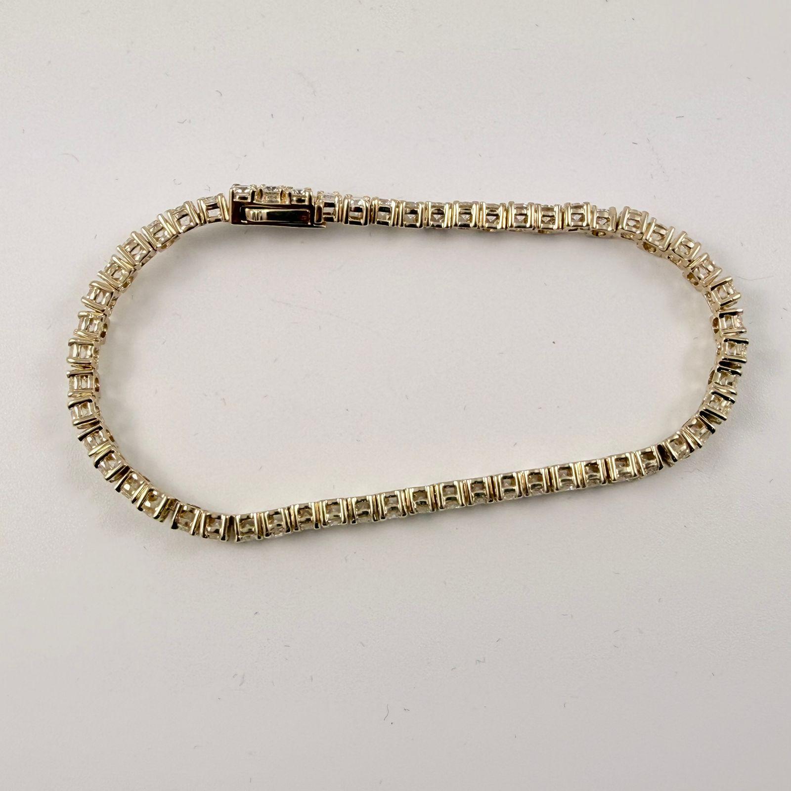 Bracelet de tennis en or jaune 14K avec zigzag de 6,05 carats en vente 3