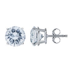 Retro 6.05 Carat Diamond Stud Earrings