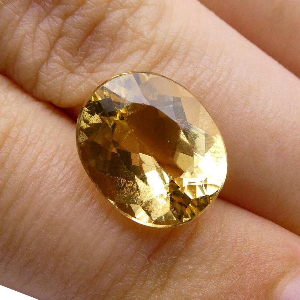 Description:

Weight: 6.05 cts 
Transparency: Transparent
Colour: Yellow
Measurements: 13.13x10.89x6.84 mm
Shape: Oval Modified Brilliant
Treatment: *Undetectable
Report Number: 12782410
Origin: Brazil

Internal SKU: H0152
Please quote SKU if you