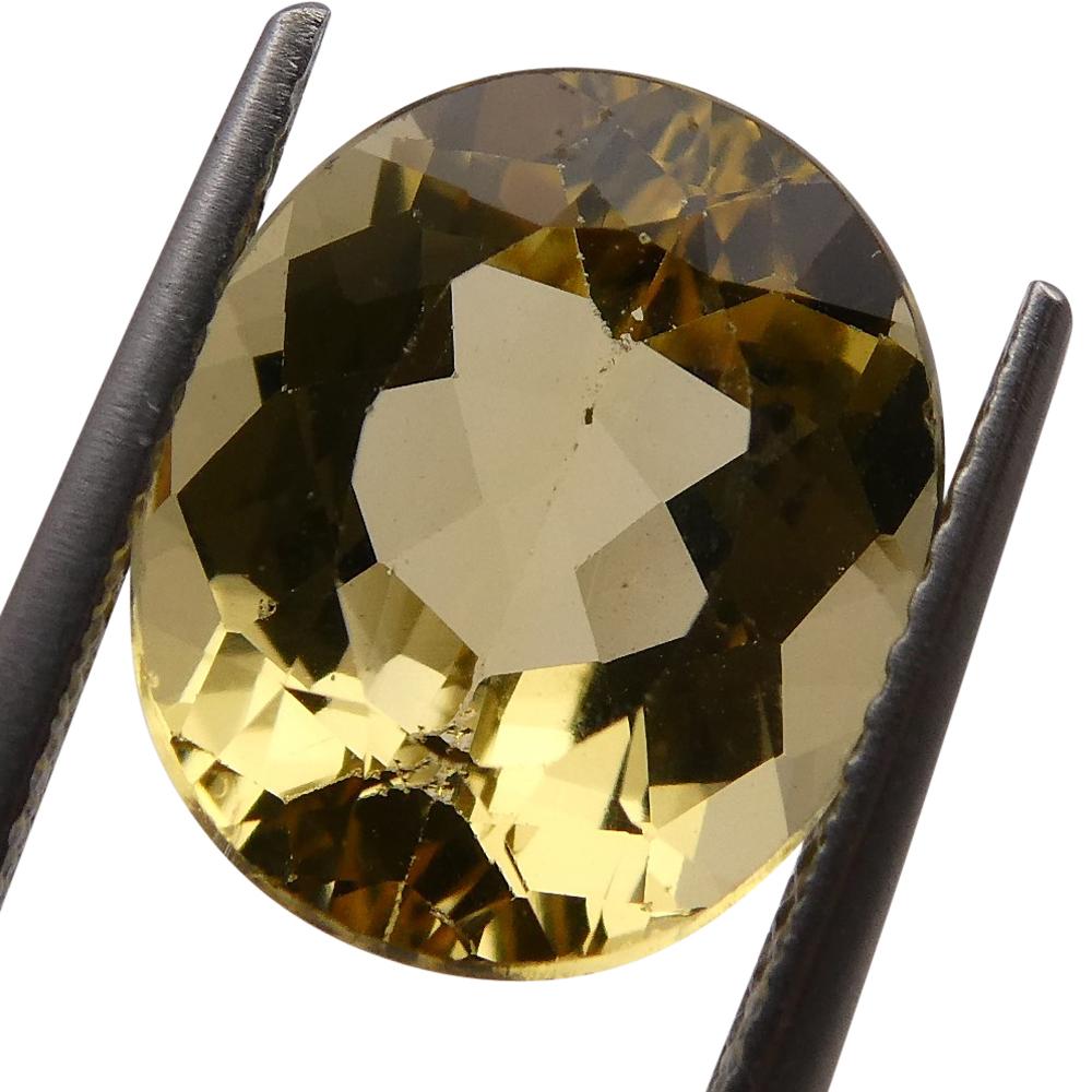 Brilliant Cut 6.05 ct Oval Heliodor/Golden Beryl CGL-GRS Certified For Sale