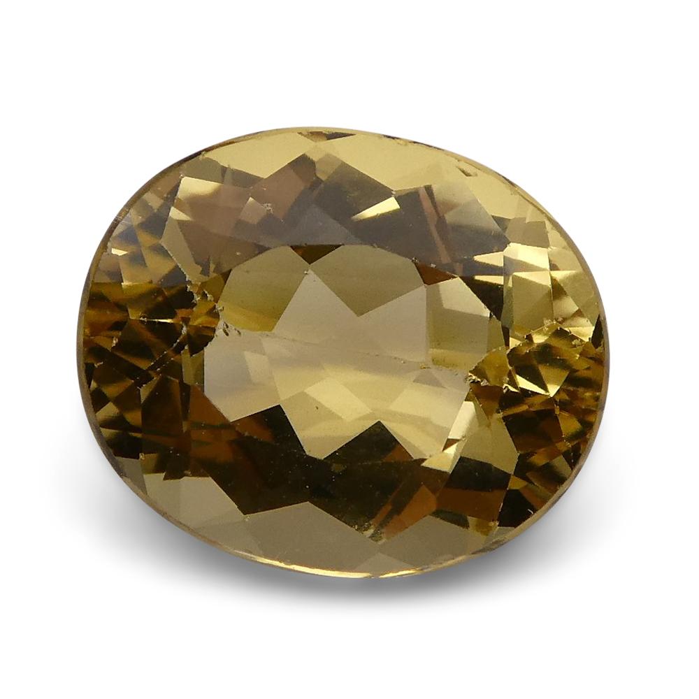 6.05 ct Oval Heliodor/Golden Beryl CGL-GRS Certified In New Condition For Sale In Toronto, Ontario