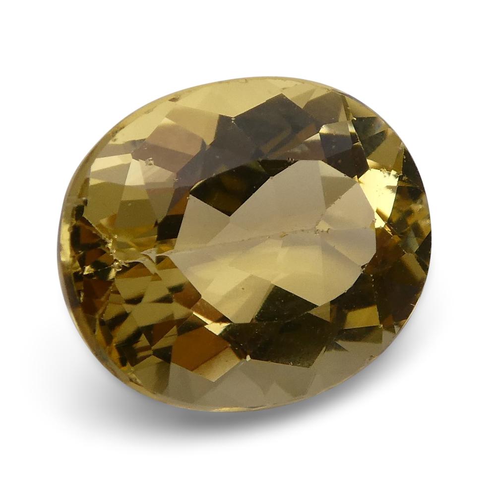 6.05 ct Oval Heliodor/Golden Beryl CGL-GRS Certified For Sale 1