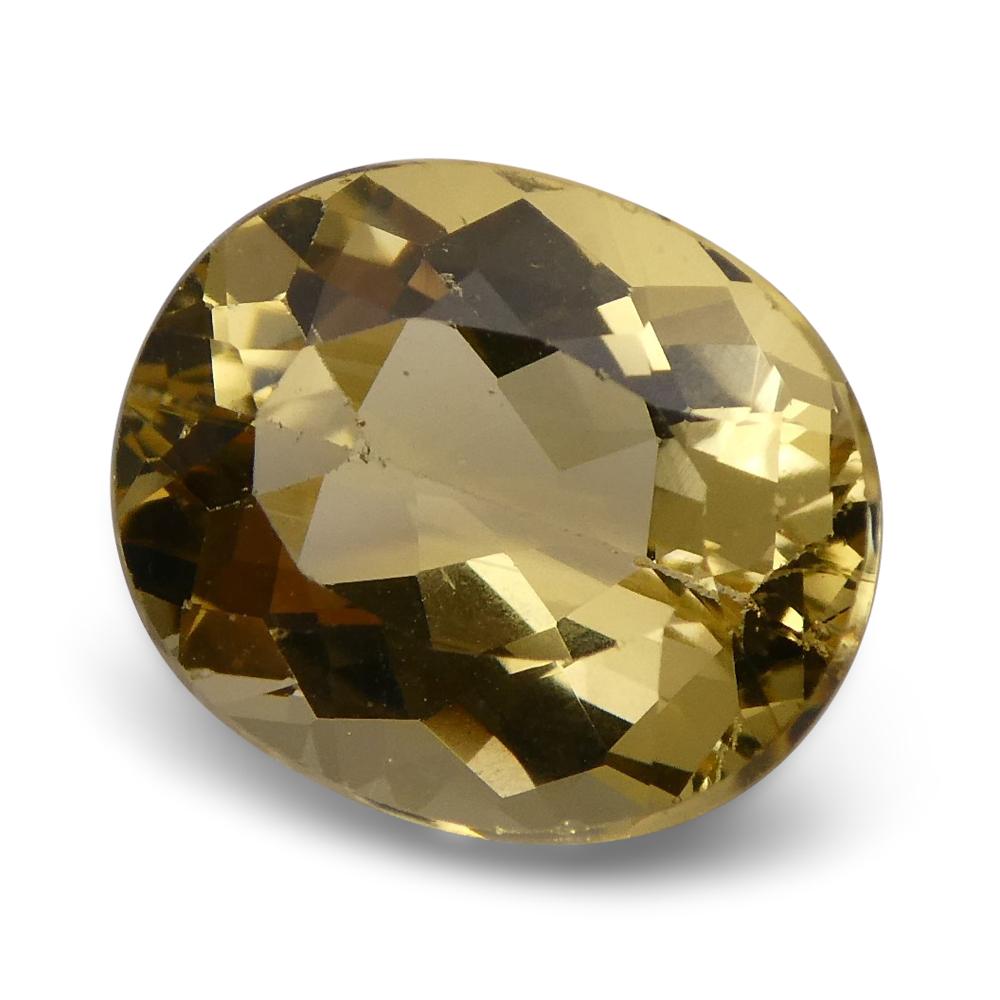 6.05 ct Oval Heliodor/Golden Beryl CGL-GRS Certified For Sale 2