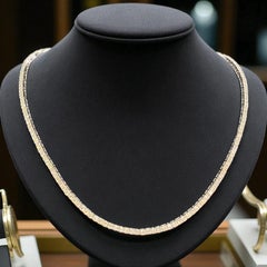 6.05 Ct Round Brilliant F/VS1 Diamonds Petite Tennis Necklace in 18K White Gold