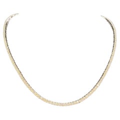 6.05 Ct Round Brilliant F/VS1 Diamonds Petite Tennis Necklace in 18K White Gold