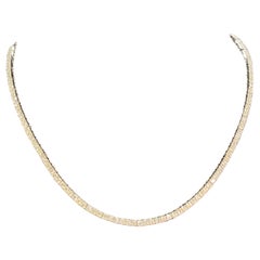 6.05 Ct Round Brilliant F/VS1 Diamonds Petite Tennis Necklace in 18K White Gold