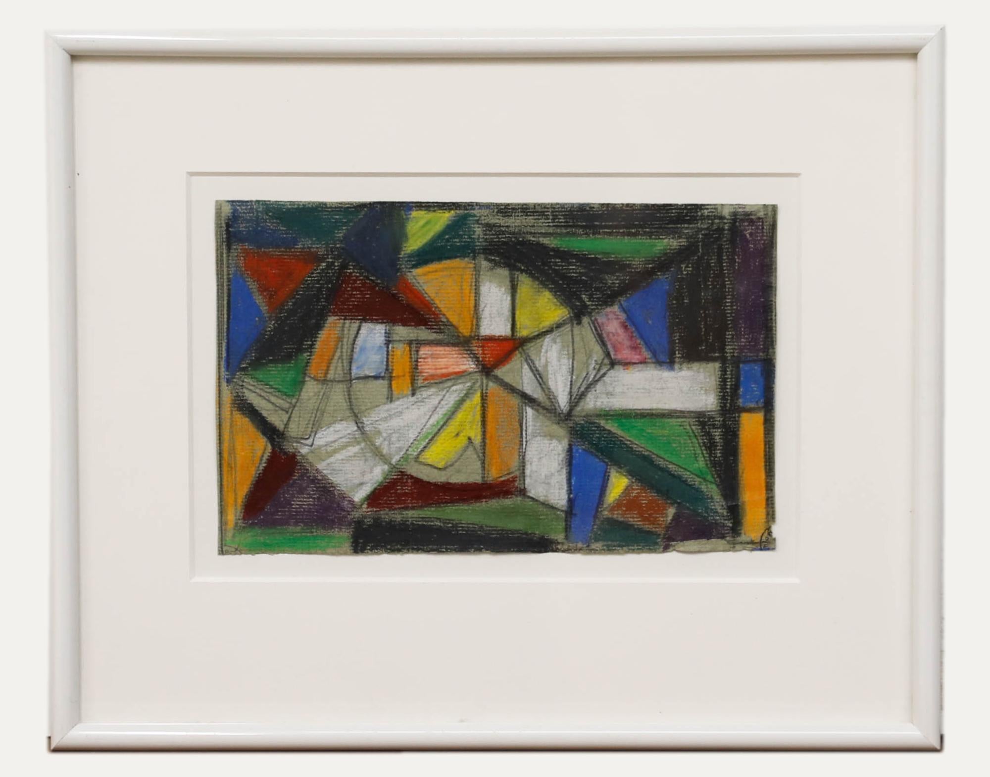 August Ludwig Schmitt (1882-1936) - Pastel, Abstract Stained Glass I