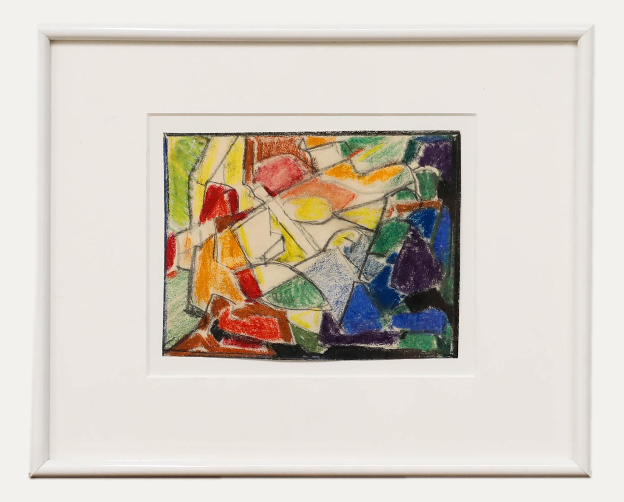 Unknown Abstract Drawing - August Ludwig Schmitt (1882-1936) - Pastel, Abstract Stained Glass II
