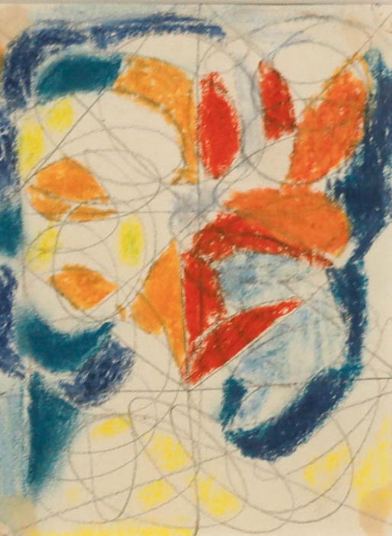 August Ludwig Schmitt (1882-1936) - Early 20th Century Oil Pastel, Spiral Study - White Abstract Drawing by Unknown